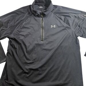 Under Armour Pullover Mens‎ XXL Black 1/4 Zip Mock Neck Long Sleeve Athletic Top